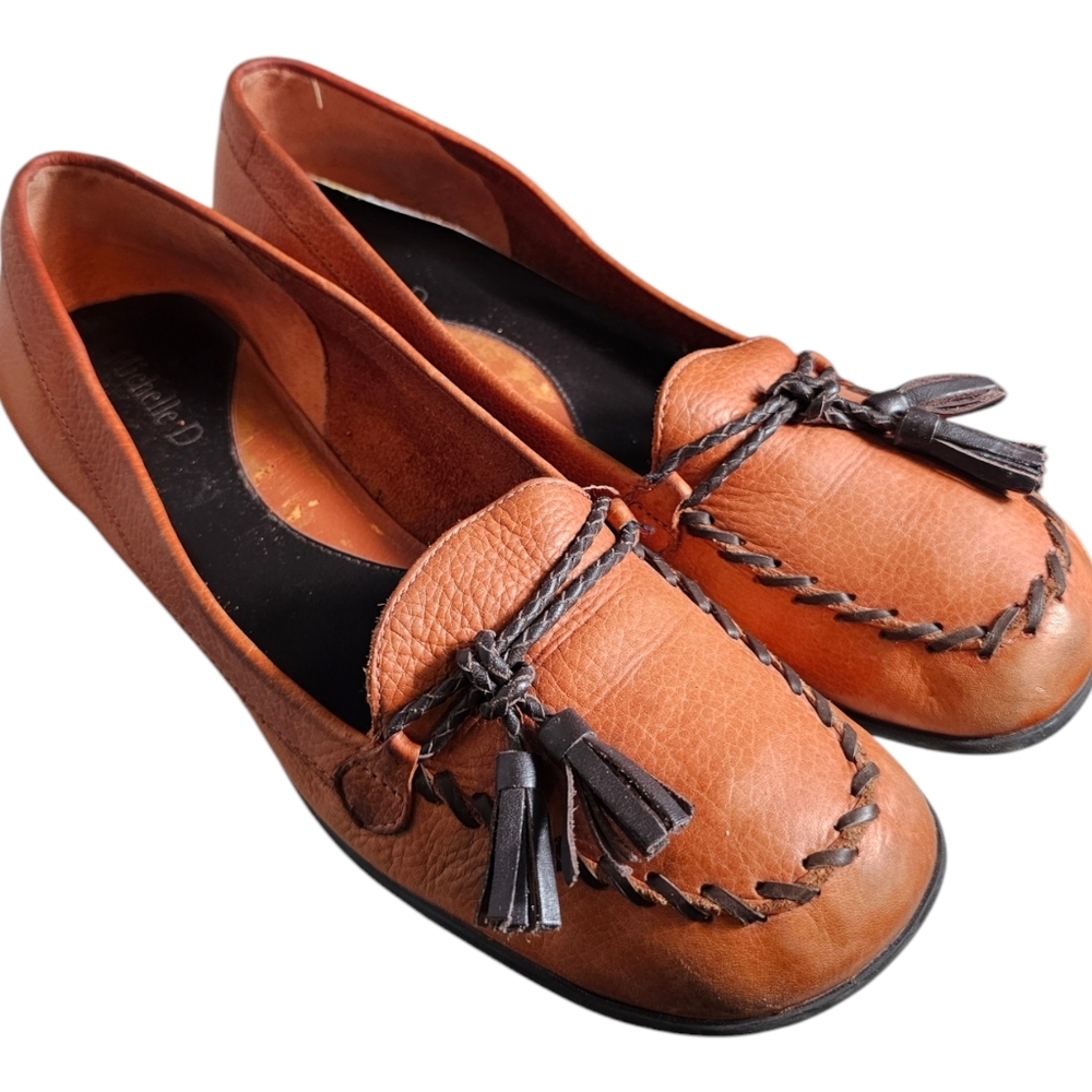 Michelle D Leather Flats Size 9M/Slip On Shoes